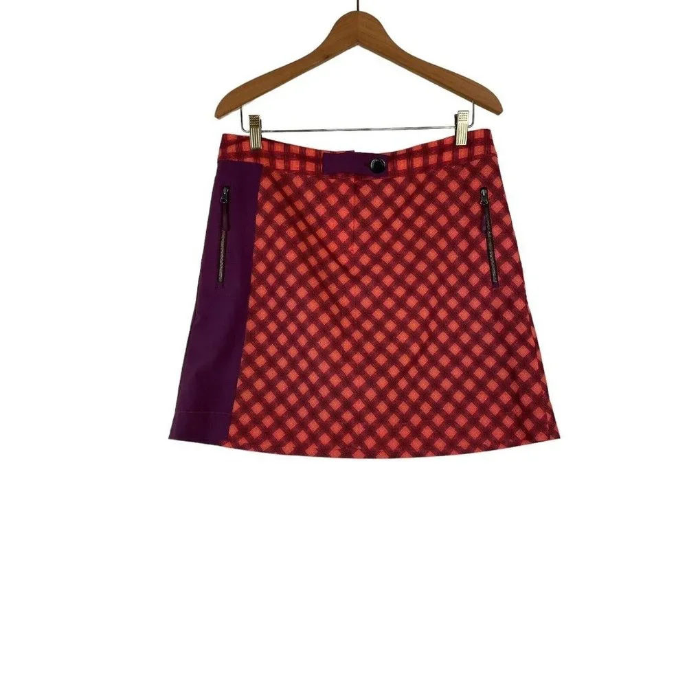 Cutter & Buck Annika Women’s Golf Skort Size 10 Orange & Maroon Lightweight - Picture 1 of 12
